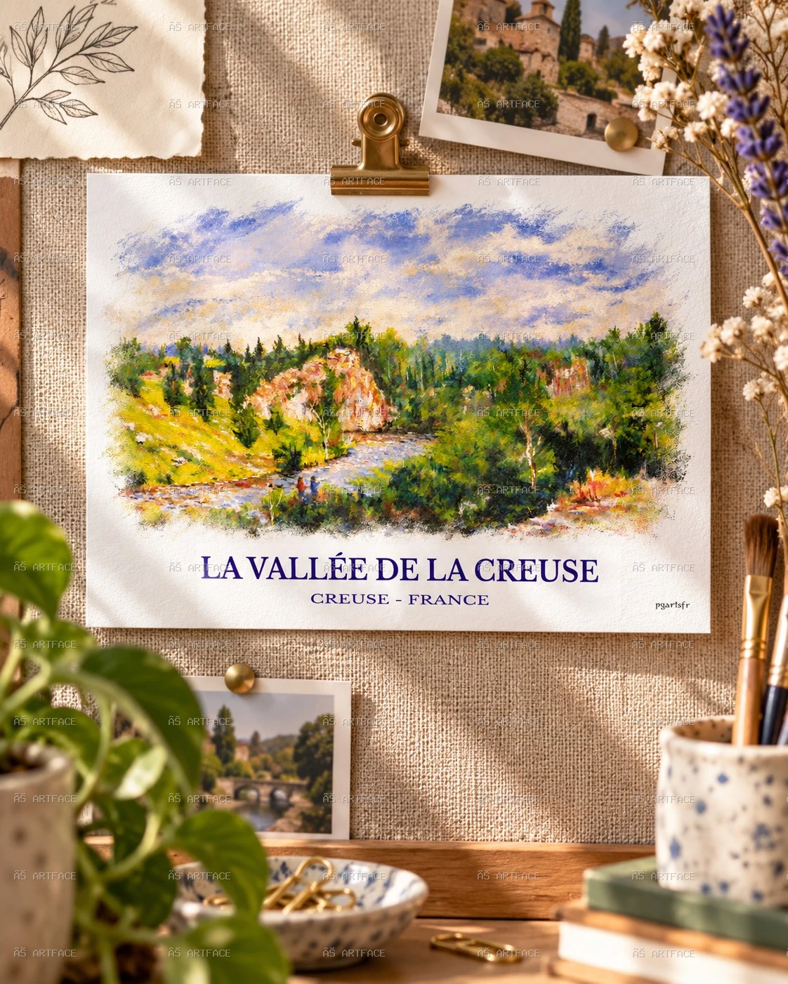 La Vallée de la Creuse – Carte d’art
